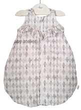 Załaduj obraz do przeglądarki galerii, Śpiworek do spania muślinowy szare romby 0+