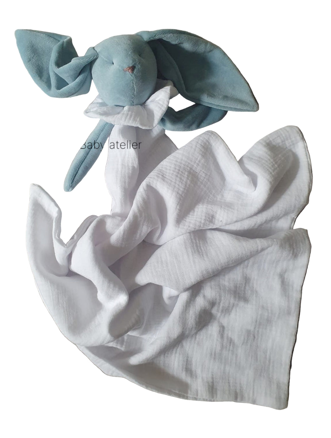 Przytulanka zajączek bawełniana kolor Morski